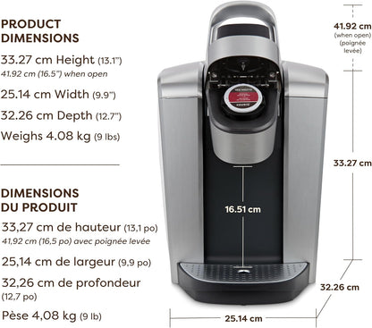 Keurig K-Elite Single Serve K-Cup Pod Coffee Maker, With Iced Brew Functionality And Quiet Brew Technology, Brushed Silver