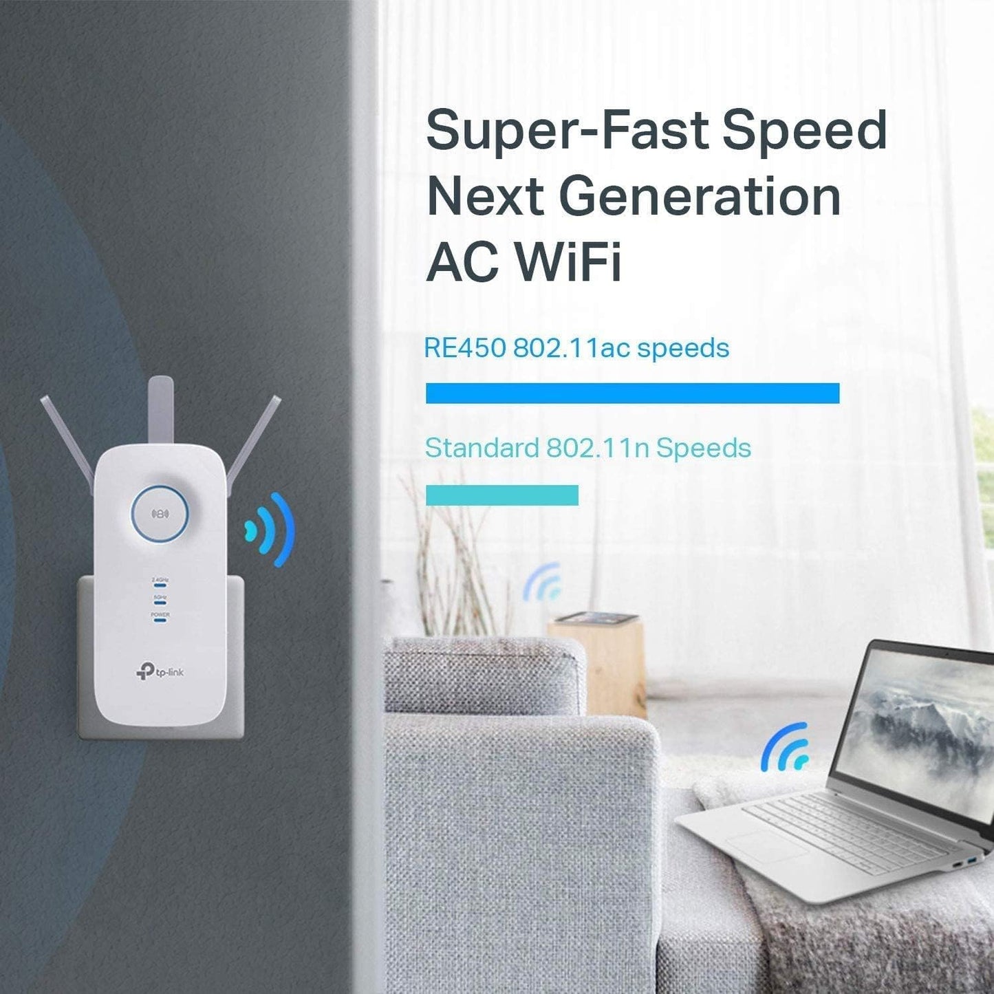 TP-Link AC1750 WiFi Extender (RE450) - Up to 1750Mbps, Dual Band WiFi Repeater, Internet Booster, Extend WiFi Range Further