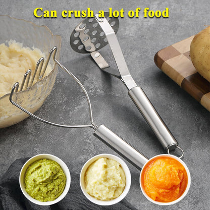 Purilite Select Dual-Head Stainless Steel Potato Masher Set