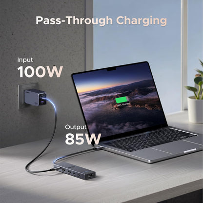UGREEN Revodok Pro 106, USB C Hub 6 in 1 with 4K 60Hz HDMI, 10Gbps USB-C 3.2 & USB-A 3.2, 100W Power Delivery, Aluminum Case, Compatible with MacBook Pro/Air, iPad Pro, Thinkpad and More