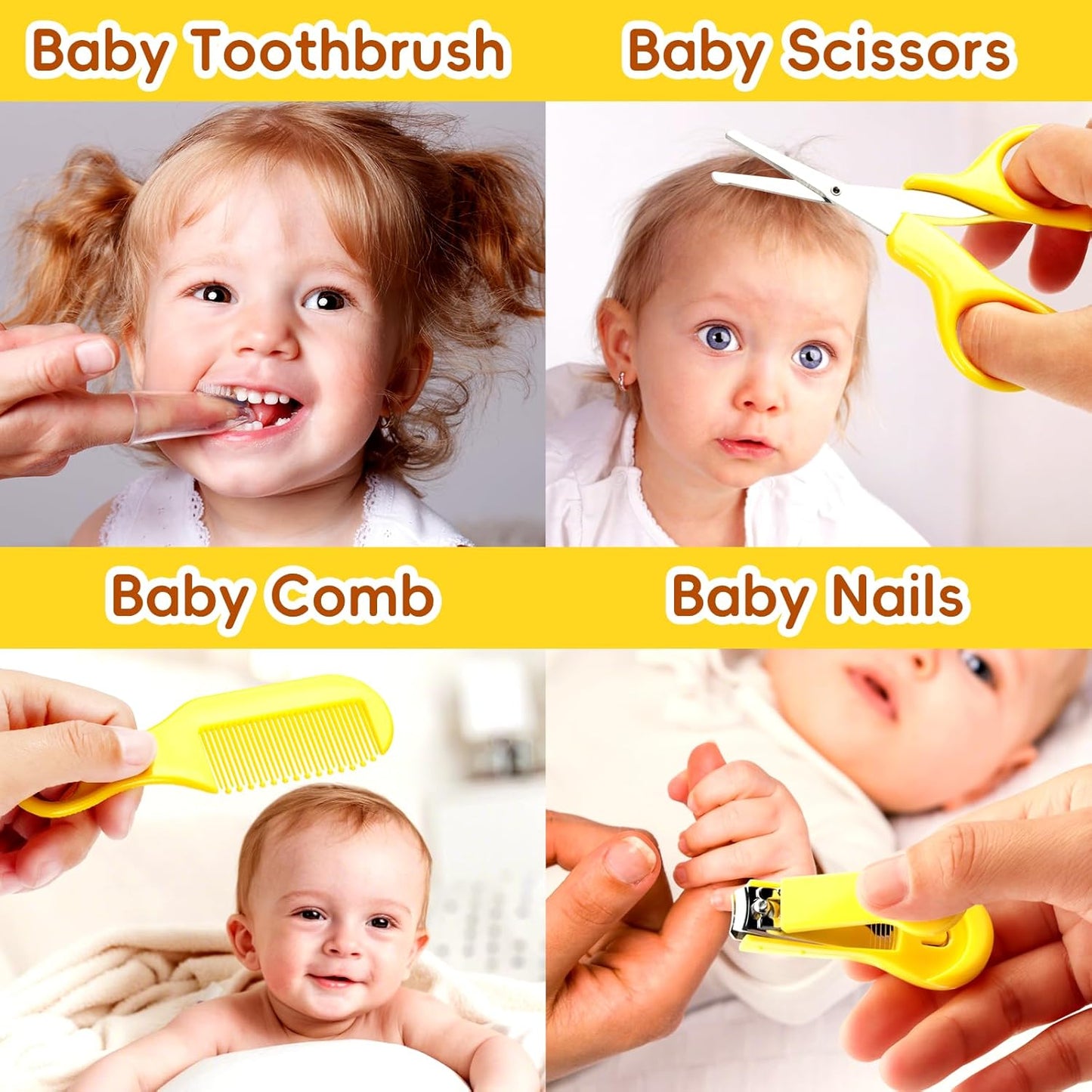 Baby Grooming Kit - 19 in 1 Nursery Essentials Baby Registry Shower Gift for Newborns, Infants, Toddlers, Boys, Girls Kids-Safety Baby Comb, Brush, Finger Toothbrush, Nail Clippers, Scissors(Green)
