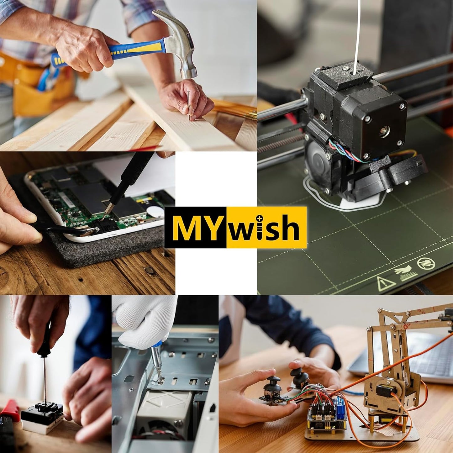 Mywish 900Pcs Metric Screw Assortment, M3 M4 M5 M6 Screw Assortment Kit 304 Stainless Steel Hex Socket Button Head Socket Cap Metric Screws Bolts & Flat Washers/Nuts/Hex Wrenches 16 Sizes 8MM to 20MM