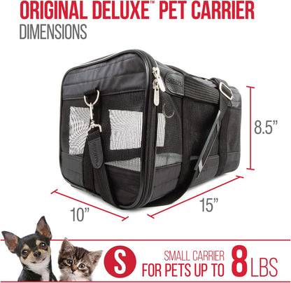Sherpa Original Deluxe Travel Bag Pet Carrier, Airline Approved & Guaranteed-On-Board - Mesh Panels & Spring Frame, Locking Safety Zippers, Machine Washable Liner - Charcoal Gray, Medium
