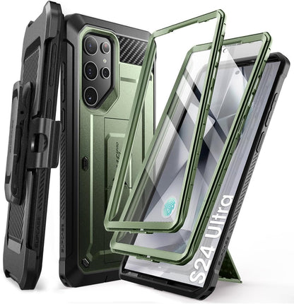 SUPCASE Unicorn Beetle Pro Case for Samsung Galaxy S23 Ultra 5G (2023), [Extra Front Frame] Full-Body Dual Layer Rugged Belt-Clip & Kickstand Case with Built-in Screen Protector (Black)