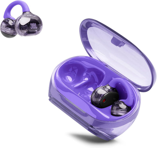 JBL Soundgear Clips - True Wireless Open-Ear Headphones, Dynamic Sound with Bass Boost, All-Day Comfort, 4-mic Crisp, Clear Calls 2.0 with AI-Trained Algorithm, IP54 Water and Dust Resistant (Purple)