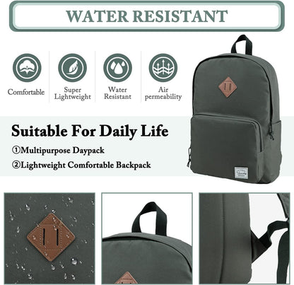 VASCHY Lightweight School Backpack for Women with Sleeve for 14" Laptop