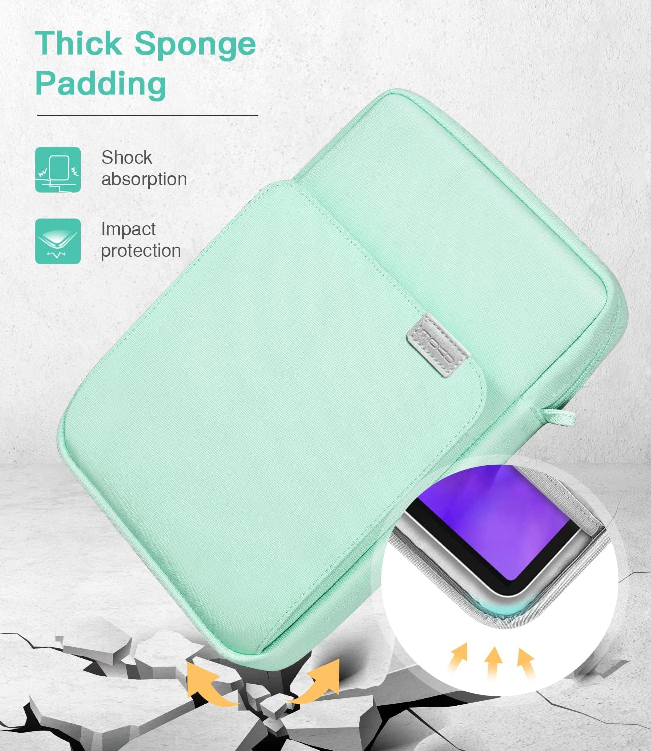 MoKo 13.3-14 Inch Laptop Sleeve Bag Fits MacBook Pro M3/M2 14" 2023, MacBook Pro 13" M2, New MacBook Air 13.6" M3/M2 2024/2022,Tab S8 Ultra 14.6",Handle Carrying Case with Shoulder Strap, Black & Gray - PuriLite