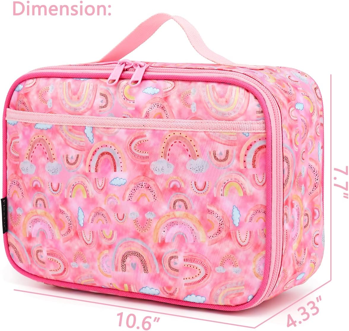 FlowFly Kids Lunch Box Insulated Soft Bag Mini Cooler Back to School Thermal Meal Tote Kit for Girls, Boys, Black