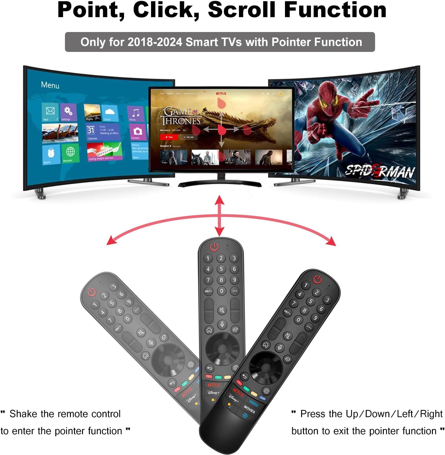 Smart Voice Remote with Voice and Pointer Function Compatible with LG 2018-2024 Smart TV, fits for MR24GA MR23GA MR22GA MR21GA MR20GA Voice Magic Remote Replacement