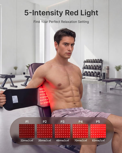 RENPHO Red Light Belt, Heating Pad Massager, Christmas Birthday Gifts Cordless Back Shoulder Waist Brace, Timer, Extension Strap, Gifts for Women Men Mom Dad Her Him
