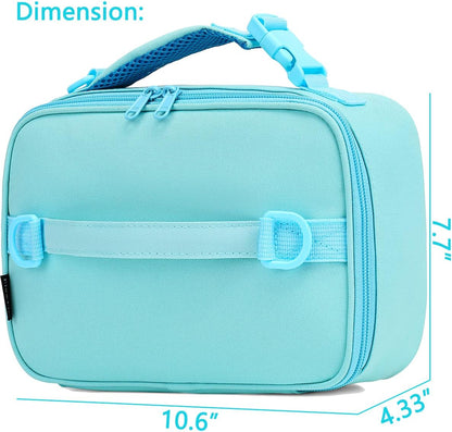 FlowFly Kids Lunch Box Insulated Soft Bag Mini Cooler Back to School Thermal Meal Tote Kit for Girls, Boys, Black