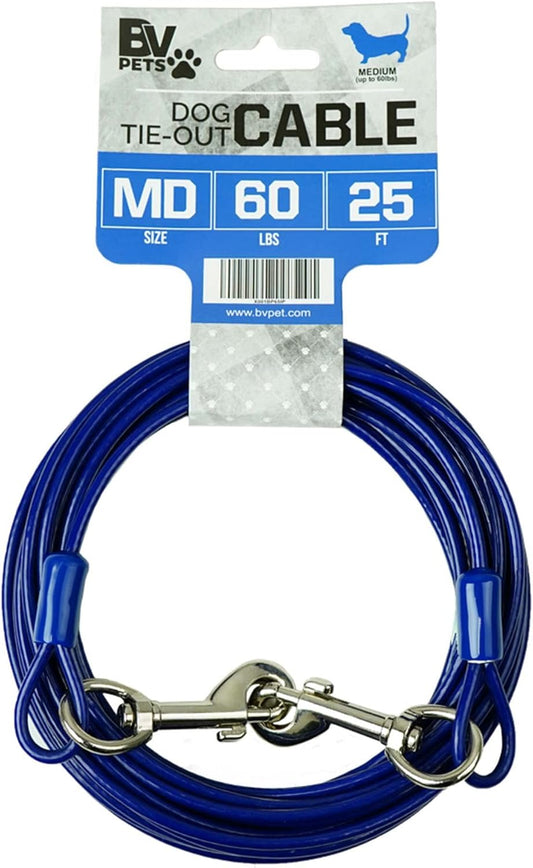 BV Pet Medium Tie Out Cable for Dog up to 60 Pound, 25-Feet