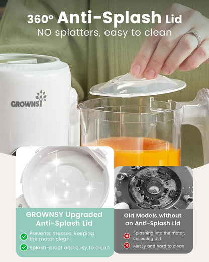 Grownsy Baby Food Maker, Steamer & Blender Food Processor, White Steamer, Blend, Sterilize, Heat, Thaw - Baby Food Robot for Weaning, Easy to Use and Clean