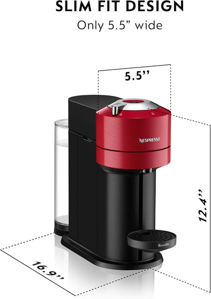 Nespresso Vertuo Next Coffee and Espresso Machine by Breville with Aeroccino Milk Frother - Light Grey