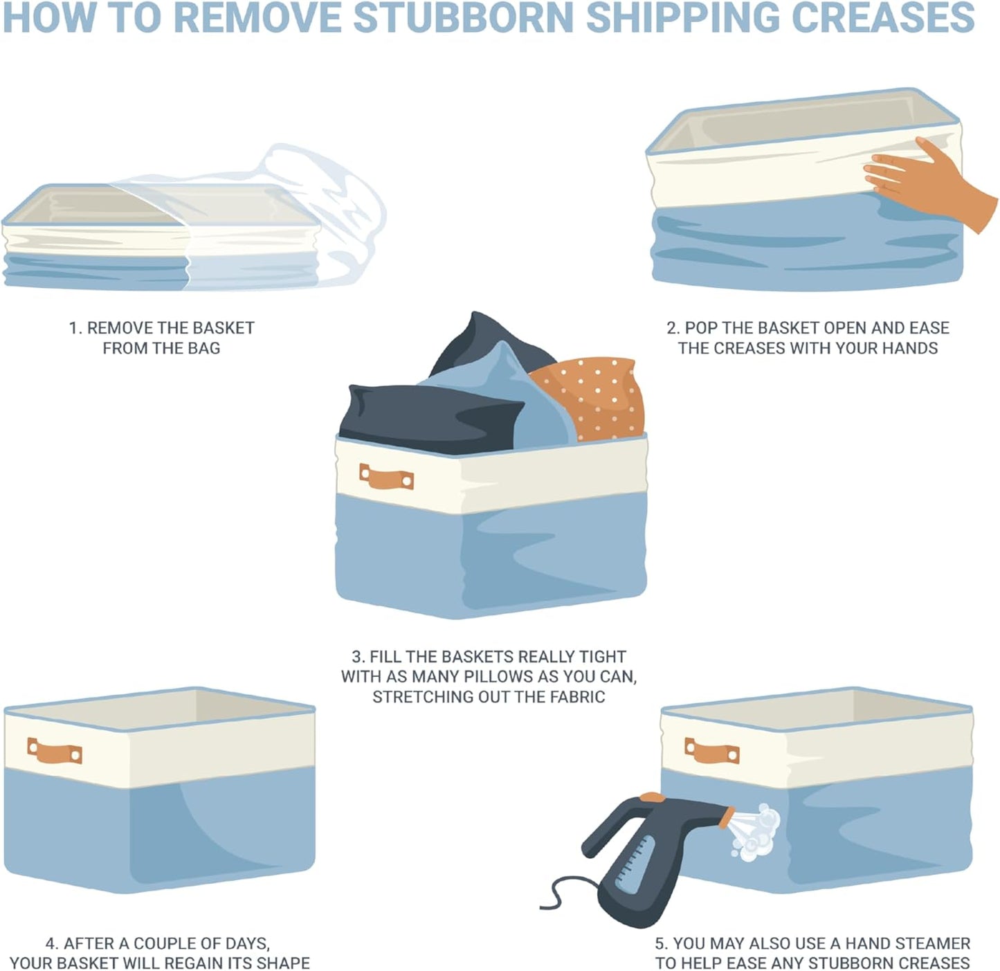 OrganiHaus Large Fabric Storage Baskets for Shelves 3 Pack, 15x11in Closet Storage Bins for Shelves, Cloth Baskets, Fabric Storage Cubes, Linen Closet Organizers, Fabric Basket, White Basket