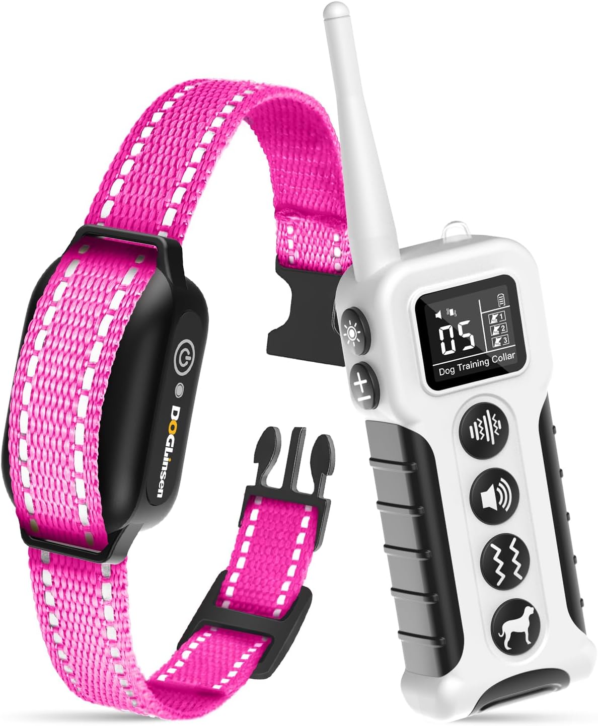 DOGLinsen No Shock Dog Training Collar with Remote 3300ft Range, Vibrating Dog Collar, Vibration Collar for Small Medium Large Dogs, 9 Style Tones and Vibration Collar