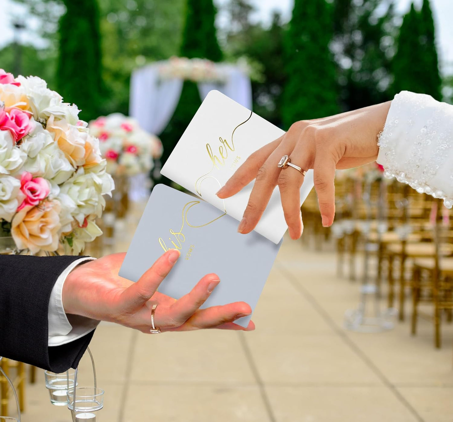 LSSH GmbH Vow Books - His and Hers Wedding Essentials, 28 Pages, 5.5" X 4" (Dark Green & Sage)