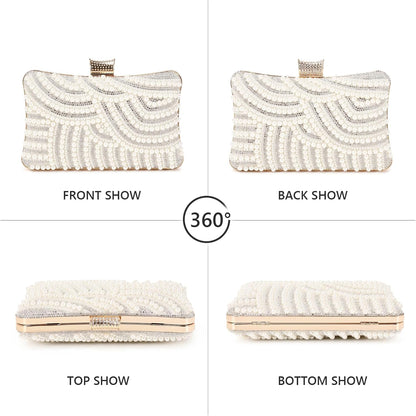 Women's Evening Handbags Pearl Clutch Purse Beaded bag Bridal Clutch wedding Purse