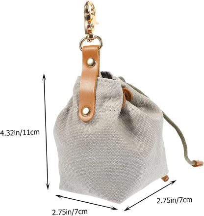 MINAOLULUS Dog Training Treat Pouch Portable Canvas Snack Holder for Outdoor Adventures for Treats Keys and