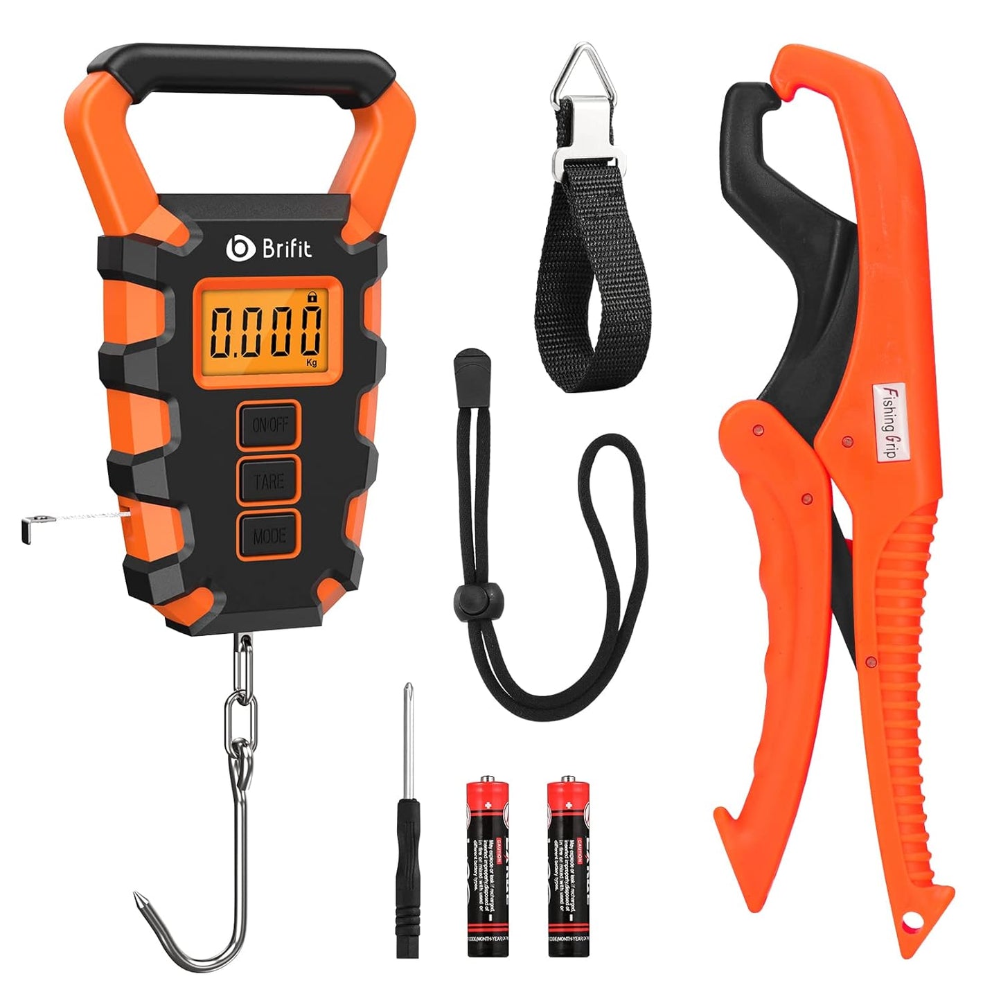 Upgraded Digital Fishing Scale with Ruler, 15g/50kg Electronic Digital Luggage Scale, 110lb Max Fishing Postal Hanging Hook Scale with Measuring Tape, Backlit LCD Display (Batteries Included)