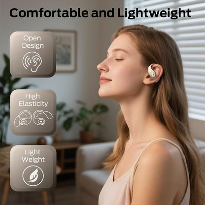 Monster Open Ear AC510 Earbuds, Bluetooth6.0 Wireless Earbuds, Stereo Sound Ear Buds with AI Intelligent Noise Reduction, Type-C Charging, Touch Control, 30H Playback, IPX6 Waterproof Earphones(White)