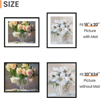 upsimples 11x14 Picture Frame, Display Pictures 8x10 with Mat or 11x14 Without Mat, Wall Hanging Photo Frames, Black