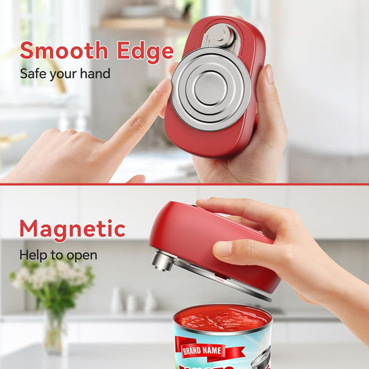 Osnil Rechargeable Electric can Opener for Seniors, Arthritis and Mum Automatic Open Any Size can with Smooth Edge Food-Safe with Rechargeable Battery and USB Cable