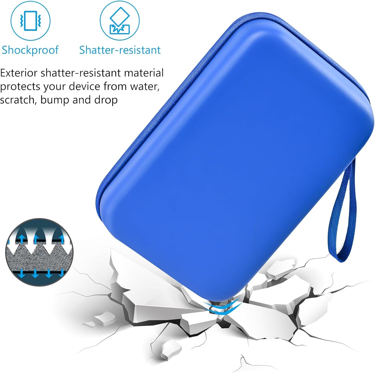 ProCase Hard Travel Electronic Organizer Case for MacBook Power Adapter Chargers Cables Power Bank Apple Magic Mouse Apple Pencil USB Flash Disk SD Card Small Portable Accessories Bag -L, Black