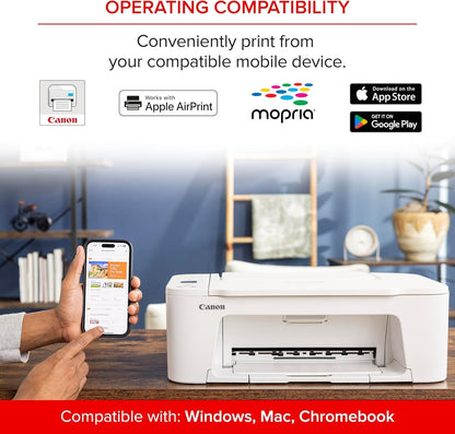 Canon PIXMA TS3720 Wireless All-in-One Printer - White