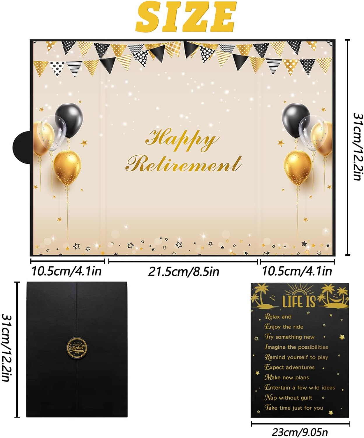 Roetyce Retirement Party Decorations, Funny Retirement Guest Book Alternative, Hapyy Retirement Decorations, Best Retirement Gifts for Women Men, Retirement Signature Board Book, Jumbo Retirement Card