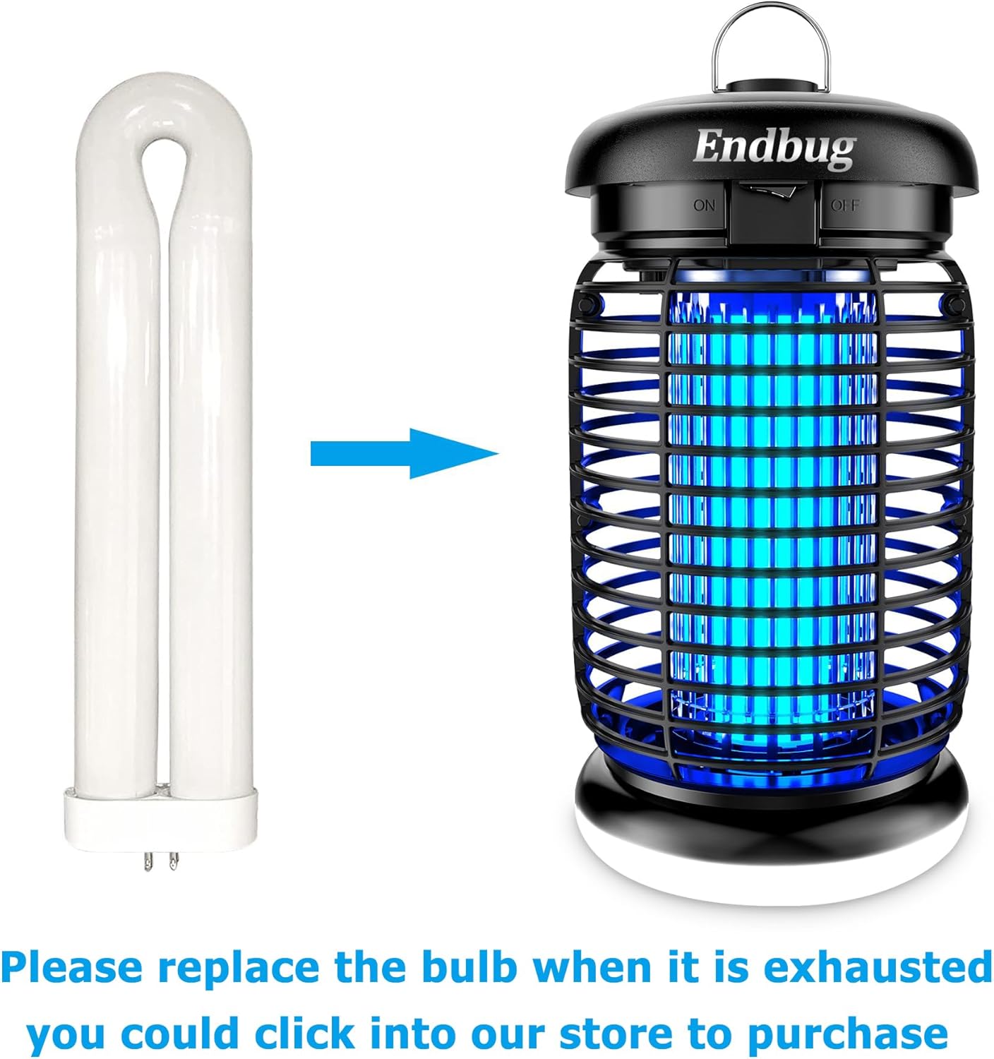 Endbug Bug Zapper Outdoor with LED Light, Mosquito Zapper Outdoor, 4200V Electric Bug Zapper, 5ft Power Cord, IPX6 Waterproof Fly Trap, 2-in-1 Fly Zapper Indoor for Patio Garden Backyard Home, Plug in