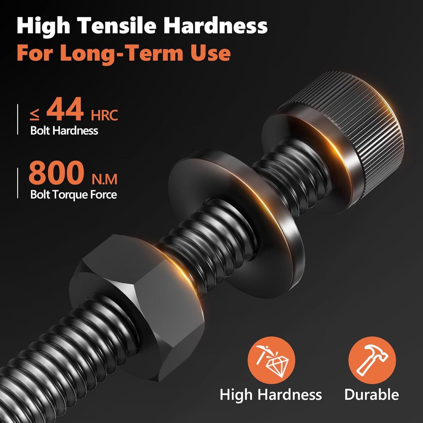 360Pcs M4 Screw Assortment Kit, Bolts Screws Nuts Kit, M4*6/8/12/16/20/30mm Metric Hex Socket Head Cap Bolts, 12.9 Grade Alloy Steel Black Screws with Wrench for 3D Printer, Black Zinc Plated