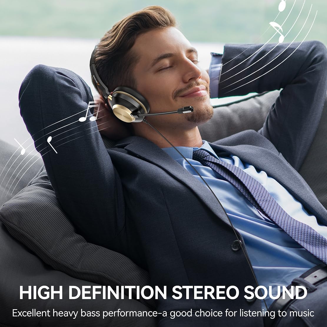 Wantek USB Headsets with Microphone for PC, Stereo Computer Headset with Mic Noise Reduction & in-line Control, 3.5mm/USB Wired Headphones, PC Headset with Mute for Zoom Skype Webinar Office