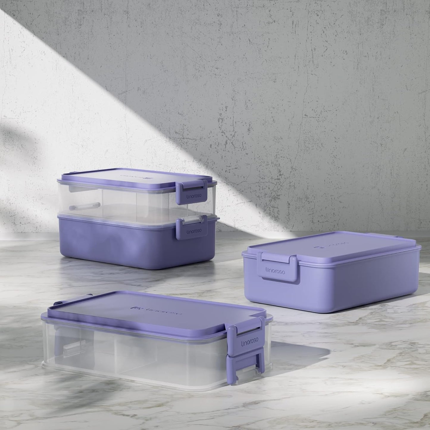 Linoroso Stackable Bento Box Adult Lunch Box | Meet All You On-The-Go Needs for Food, Salad and Snack Box, Premium Bento Lunch Box for Adults Include Utensil Set, Dressing Containers - Pale Mint