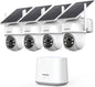 ANSQUE Solar Security Cameras Wireless Outdoor, 4-Cam Kit, No Monthly Fee, 2K Color Night Vision with Solar Panel, Local Storage, 360° View, Auto Tracking