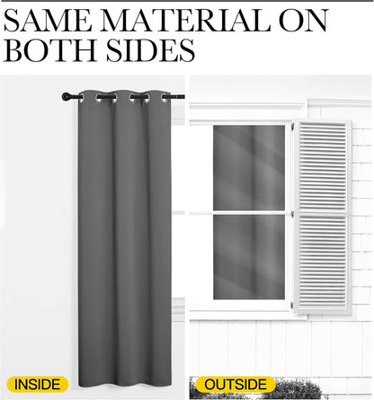 NICETOWN Blackout Curtains 2 Panels for Bedroom- Thermal Insulated Grommet Blackout Curtains 63 Inches Long for Living Room/Kitchen Rideaux occultants (2 Panels, W42 x L63 -Inch,Grey)