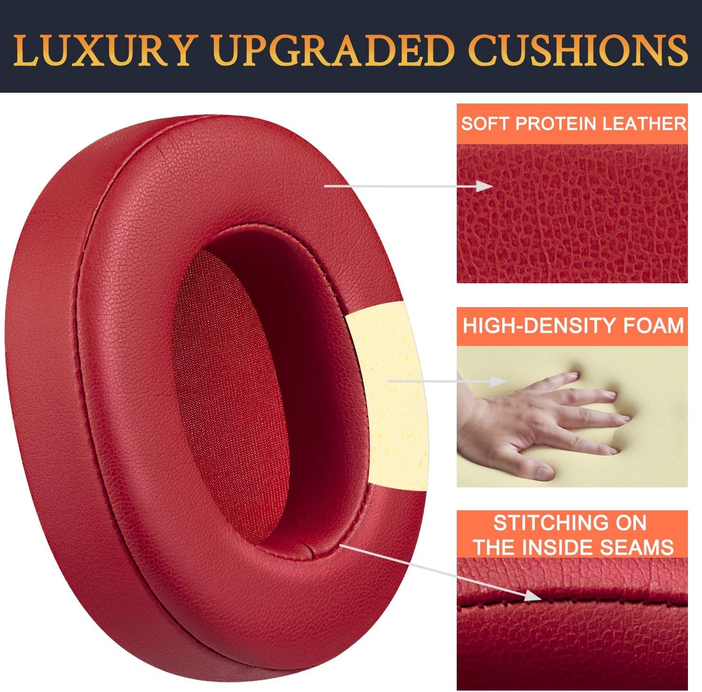 SOULWIT Replacement Earpads for Skullcandy Hesh 3/ANC/Evo & Crusher Wireless/ANC/Evo & Venue ANC Over-Ear Headphones, Ear Pads Cushions with Noise Isolation Foam - Hesh3 PL Black