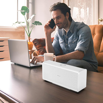 DOSS SoundBox Ultra Bluetooth Speaker with 2.1 Sound Channel Audio, 80W Superior Sound with Deep Bass, Two DSP Technologies, 18H Playtime, BT 5.3, Wireless for Home, Office, Bedroom-Gold