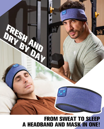 Sleep Headphones Bluetooth Headband, Voerou Wireless Sleeping Headphones Earbuds Sleep Mask with Stereo Speakers-Cool Tech Gadget for Men Women,Perfects for Sleep Workout Running Yoga Travel Insomnia