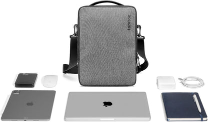 tomtoc 360 Protective Laptop Shoulder Bag for 16-inch MacBook Pro M4/M3/M2/M1 Pro/Max A3403 A3186 A2991 2024-2021, 15-inch MacBook Air 2025-2023, Dell XPS 16/15, Cordura Ballistic Nylon Fabric