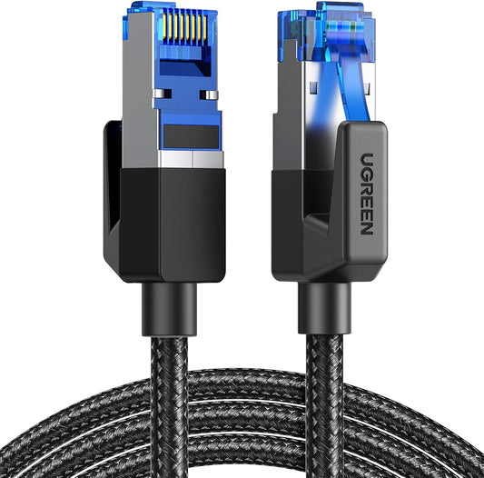 UGREEN Cat 8 Ethernet Cable 3FT, High Speed Braided 40Gbps 2000Mhz Network Cord Cat8 RJ45 Shielded Indoor Heavy Duty LAN Cables Compatible for Gaming PC PS5 PS4 PS3 Xbox Modem Router 3FT