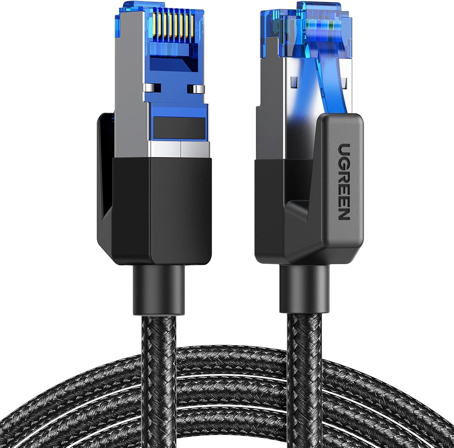 UGREEN Cat 8 Ethernet Cable 15FT, High Speed Braided 40Gbps 2000Mhz Network Cord Cat8 RJ45 Shielded Indoor Heavy Duty LAN Cables Compatible for Gaming PC PS5 PS4 PS3 Xbox Modem Router 15FT