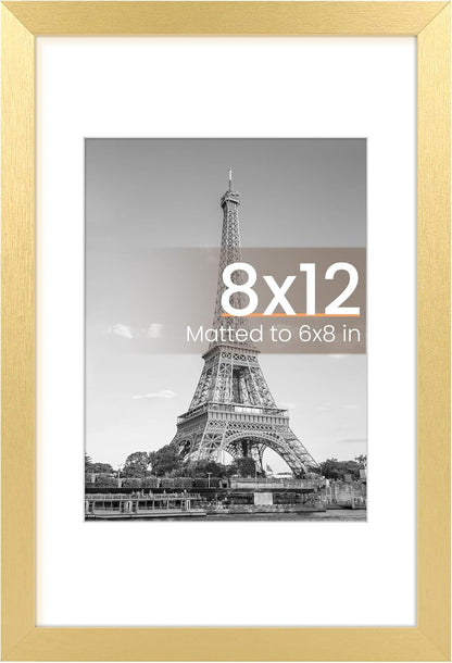 upsimples 11x14 Picture Frame, Display Pictures 8x10 with Mat or 11x14 Without Mat, Wall Hanging Photo Frames, Black