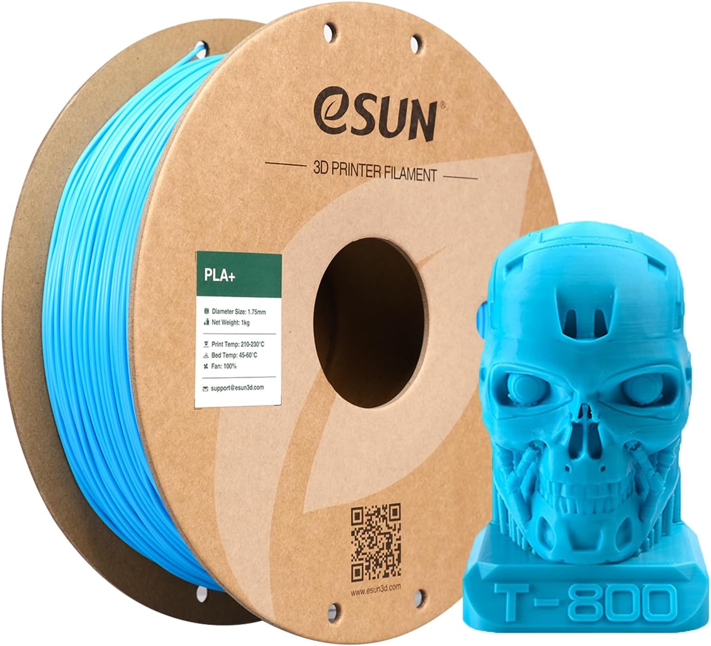eSUN PLA Plus Filament 1.75mm, PLA Pro PLA+ 3D Printer Filament, Dimensional Accuracy +/- 0.03mm, 2.2 LBS (1KG) Spool 3D Printing Consumables for Most FDM 3D Printers, Black