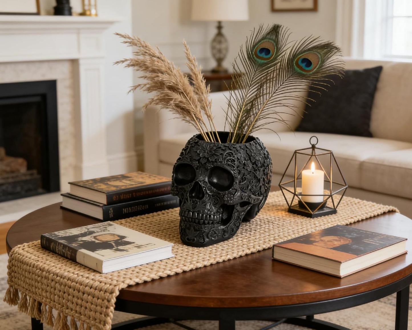 Black Skull Organizer | Makeup Brush Holder | Candy Bowl | Pen Holder | Gothic Skull Décor