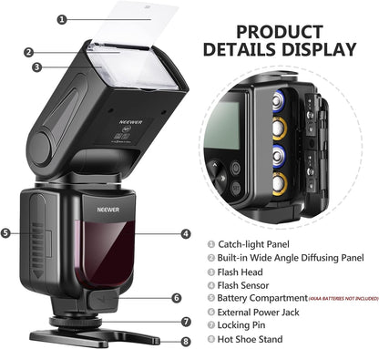NEEWER NW635II-S TTL Camera Flash Speedlite with Soft Diffuser, Compatible with Sony A9 II A9 A7R V A7R IV A7 IV A7R III A7S III A7 III A7S II A7R II A7S A7 A7C A1 A6600 A6500 A6100 A6000 A99 A350