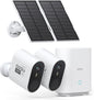 AOSU 5MP/3K Solar Security Cameras System 2-Kit, No Monthly Fee, 32GB Homebase Local Storage, 166° Ultra-Wide Angle Security Camera Wireless Outdoor, Forever-Solar Powered, Color Night Vision