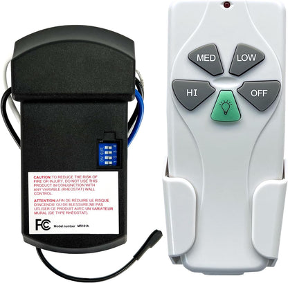 YukiHalu Universal Ceiling Fan Remote Control Kit, 3 Fan Speeds and Light Dimmer, for Hunter Harbor Breeze Westinghouse Honeywell and Others