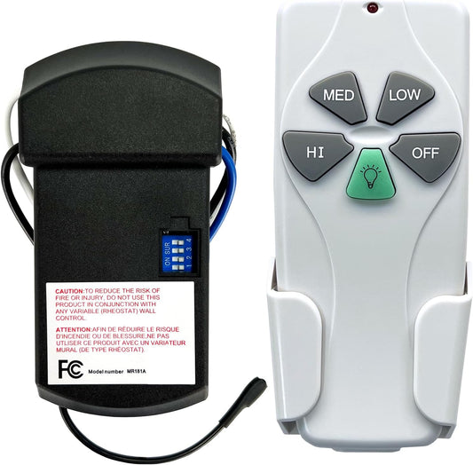 YukiHalu Universal Ceiling Fan Remote Control Kit, 3 Fan Speeds and Light Dimmer, for Hunter Harbor Breeze Westinghouse Honeywell and Others