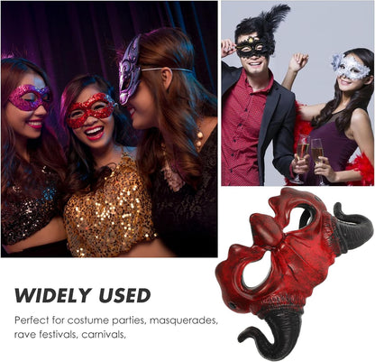 STOBOK Halloween Devil Mask Horror Half Face Mask Scary Horn Ghost Mask Monster Cosplay Mask for Halloween Cosplay Costume
